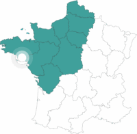 Carte de la France avec point sur l'itinéraire Voile & Rando dans le Golfe du Morbihan