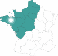 Carte de la France avec point sur l'itinéraire de la Forêt de Brocéliande