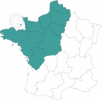 Carte de la France avec point sur les îles anglo normandes