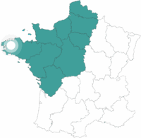 Carte de la France avec point sur le séjour du tour des Monts d'Arrée