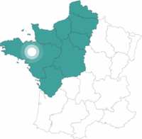 Carte de la France avec point sur l'itinéraire à vélo de la Régalante