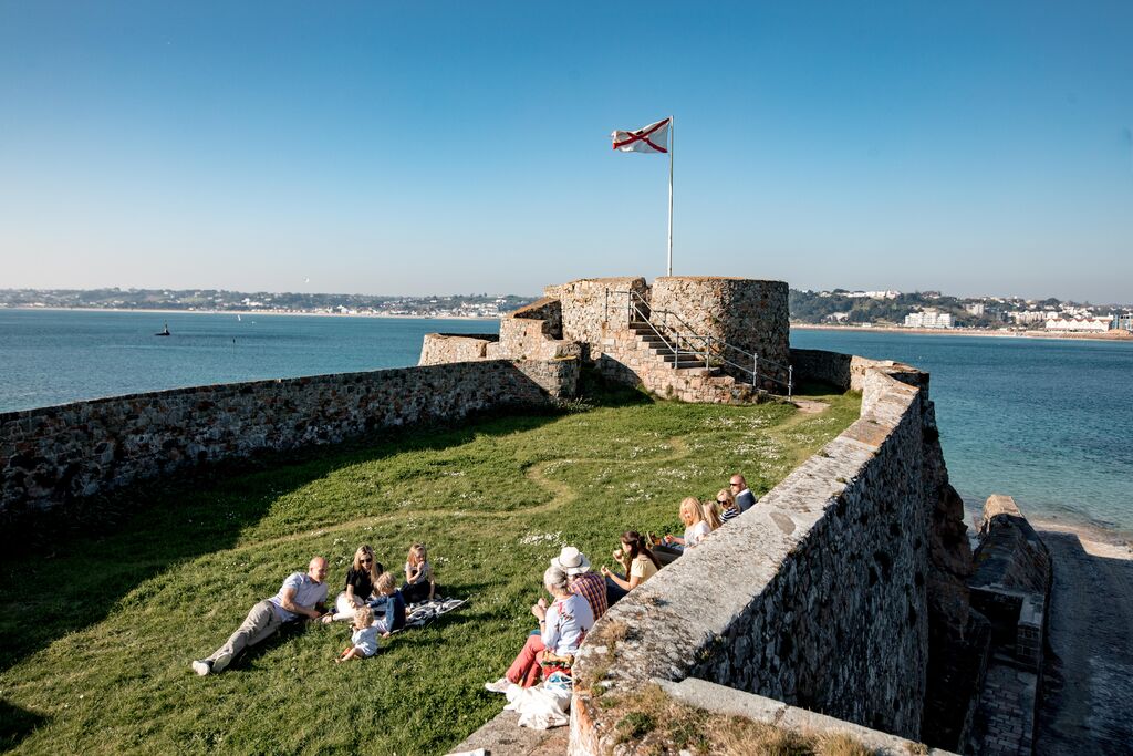 Groupe de randonneurs à Jersey