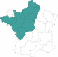 Carte de la France avec point sur les îles Anglo-Normandes