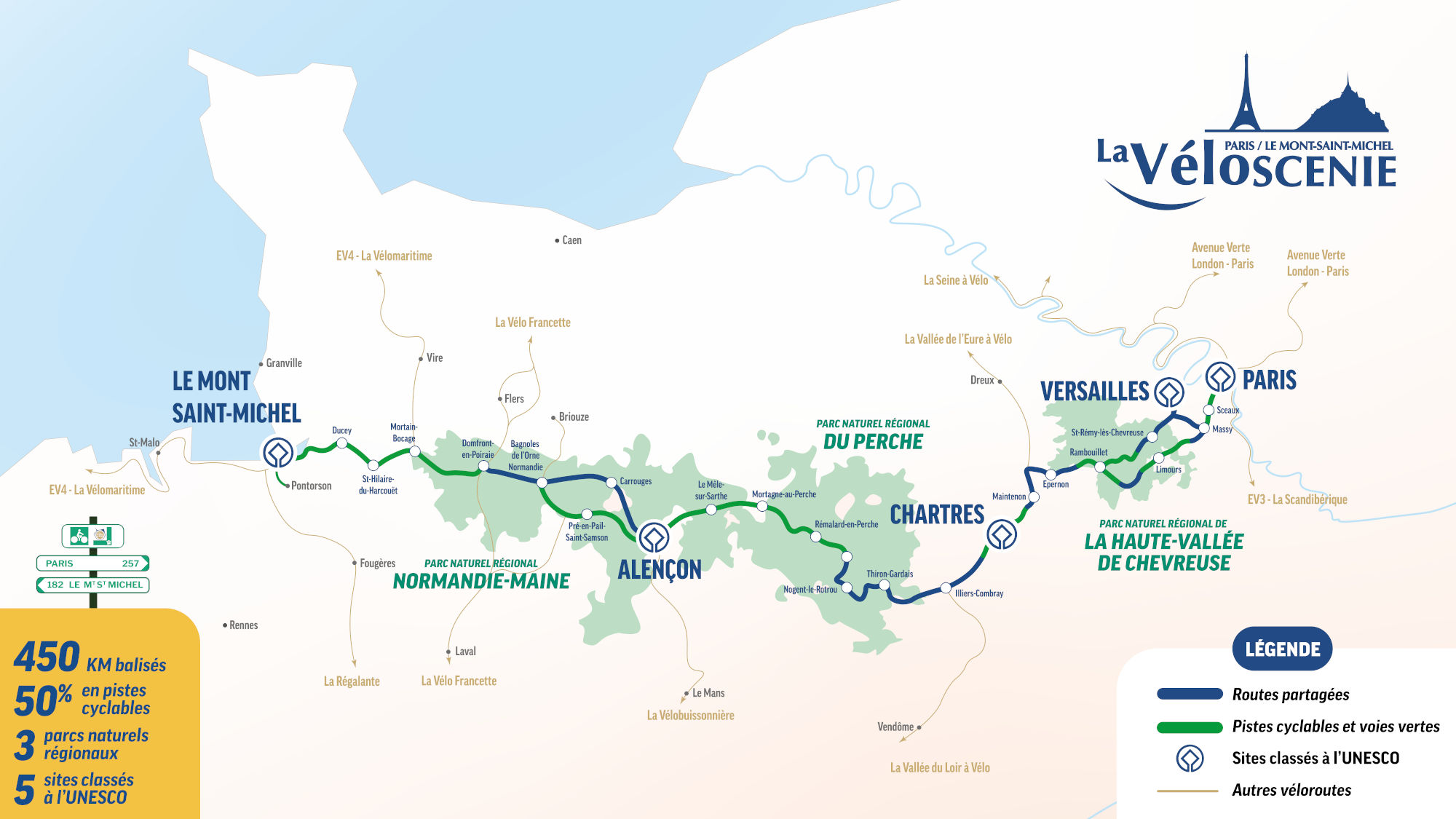 Carte de la Véloscénie